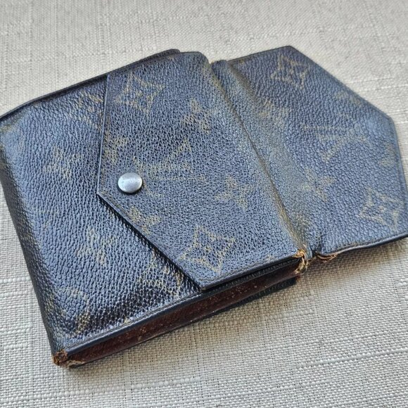 Vintage Louis Vuitton Wallet Brown Card Holder Trifold Purse Made in France Auth - Picture 8 of 12